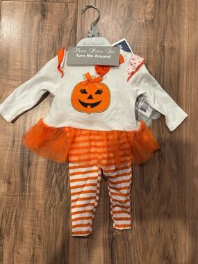 NWT Baby Essentials Halloween Pumpkin 3-Piece Set